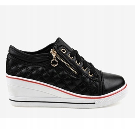 Sneakers nere sulla zeppa LT-413B-1 nero 2