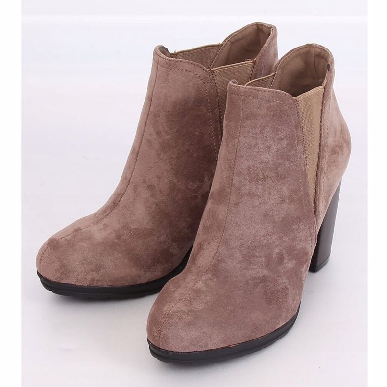 Stivali beige con tacco alto H9261 Kaki 2