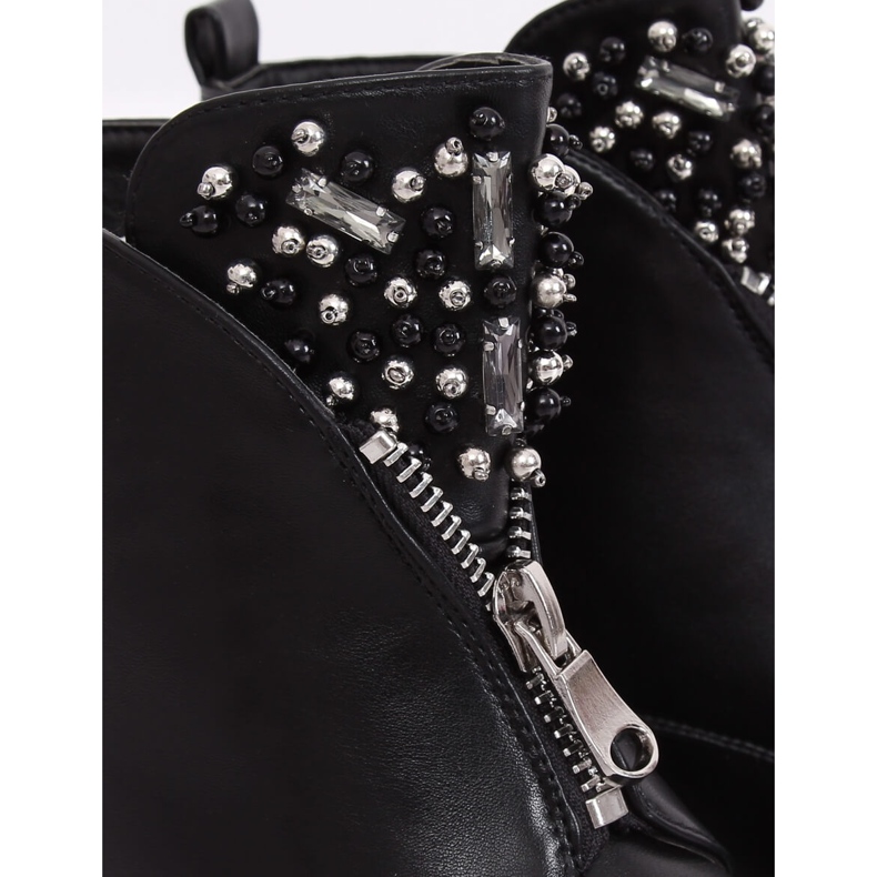 Stivali da donna neri sul protettore nero BK-37 Black 2