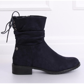 Stivali piatti da donna blu navy B-09 Blue 1