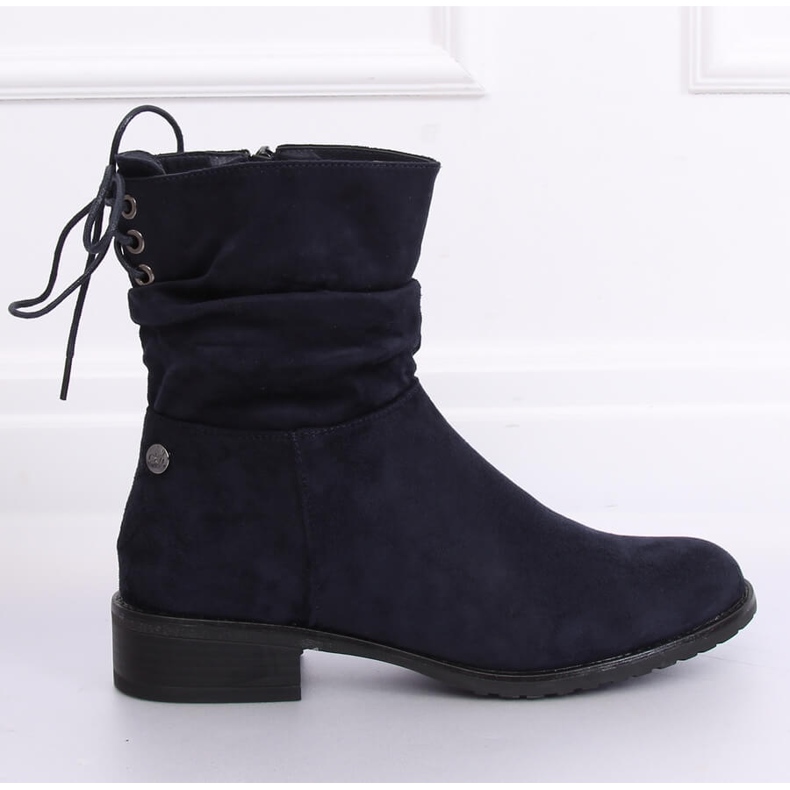 Stivali piatti da donna blu navy B-09 Blue 1