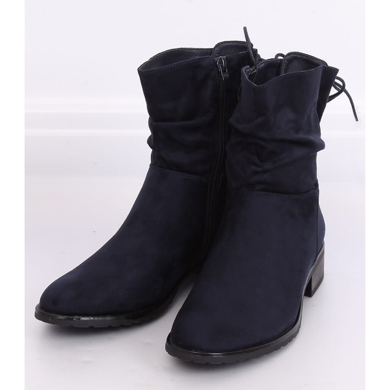 Stivali piatti da donna blu navy B-09 Blue 2