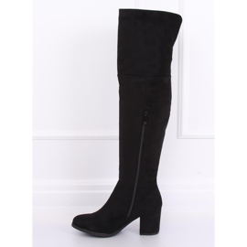 Stivali sopra il ginocchio con tacco basso nero 8B965 Black 1