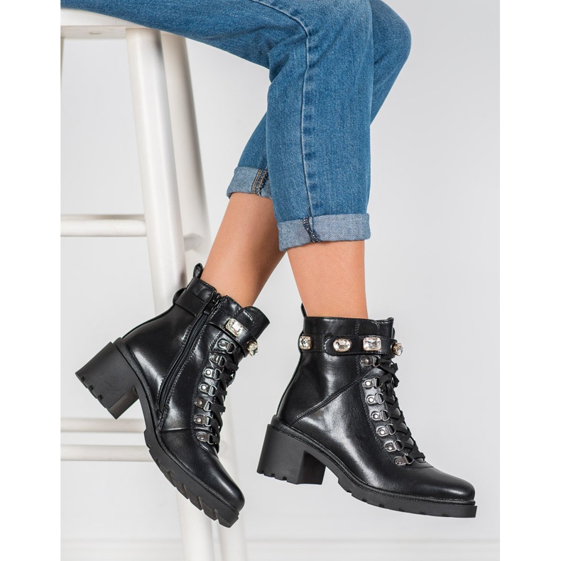 Seastar Stivali stringati alla moda nero 1