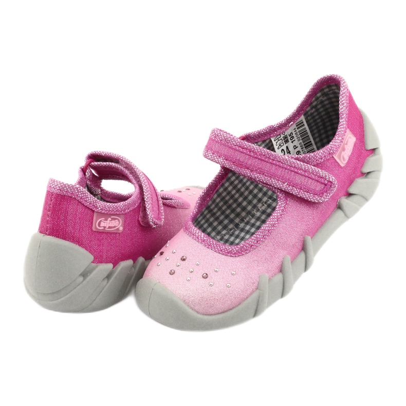 Scarpe per bambini Befado 109P195 rosa grigio 4