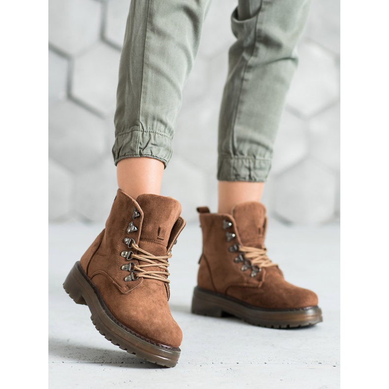 SHELOVET Trapper con lacci marrone 2