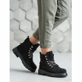 SHELOVET Trapper con lacci nero 1