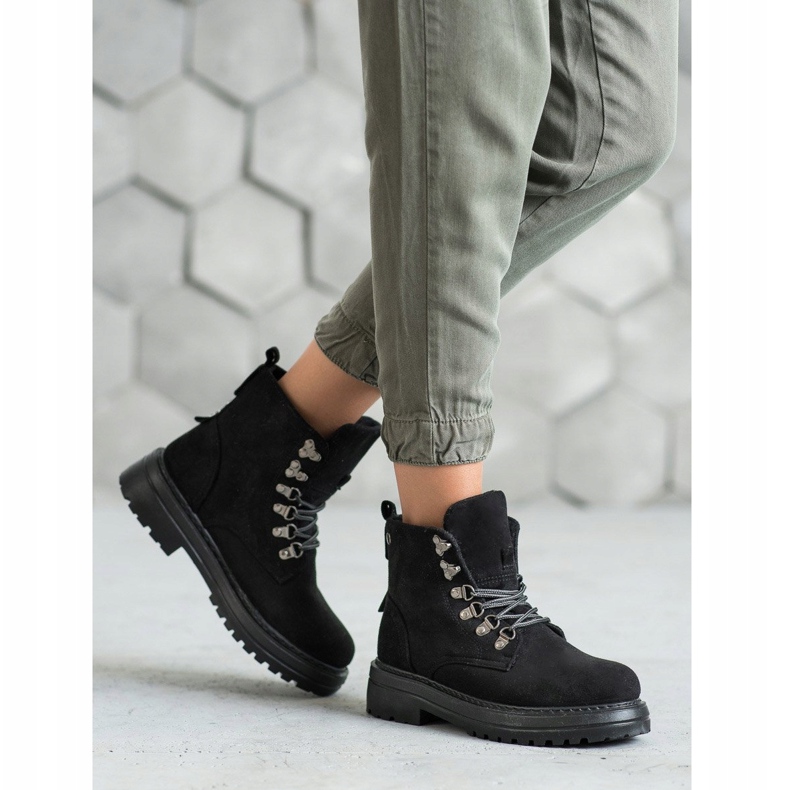 SHELOVET Trapper con lacci nero 1