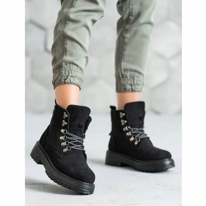 SHELOVET Trapper con lacci nero 2