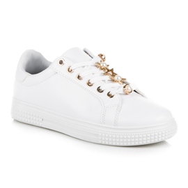 Sneakers Bianche Con Ornamento bianco 2