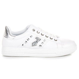 Sneakers alla moda sulla rilegatura bianco 2