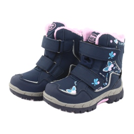Stivali American Club con membrana HL28 farfalle blu navy rosa 3