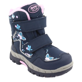 Stivali American Club con membrana HL28 farfalle blu navy rosa 1