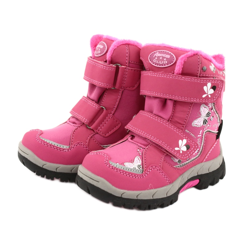 Stivali American Club con membrana HL28 farfalle rosa bianco nero 3