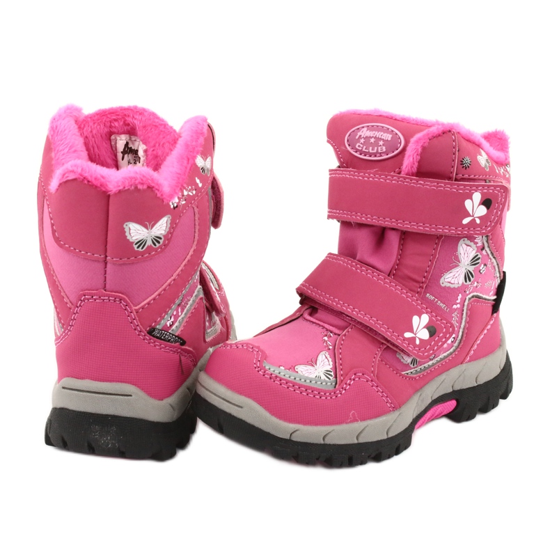 Stivali American Club con membrana HL28 farfalle rosa bianco nero 4