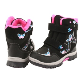 Stivali American Club con membrana HL27 farfalle nere nero blu rosa 4