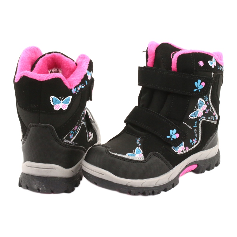 Stivali American Club con membrana HL27 farfalle nere nero blu rosa 4