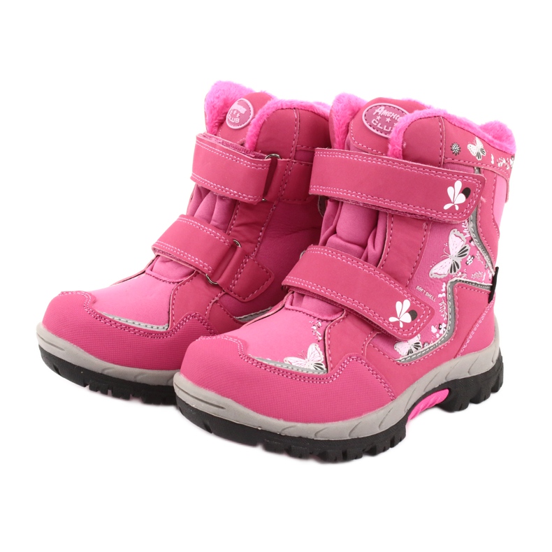 Stivali American Club con membrana HL27 farfalle rosa bianco nero 3