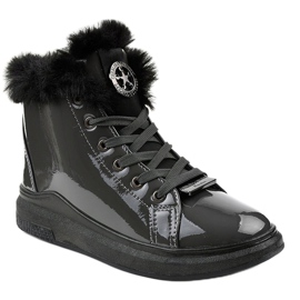 Sneakers laccate grigio caldo TL135-7 1