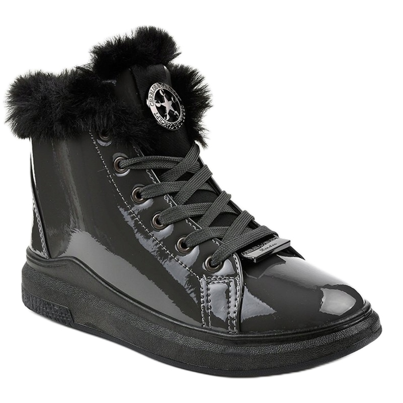 Sneakers laccate grigio caldo TL135-7 1