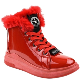 Sneakers laccate rosso caldo TL135-10 1