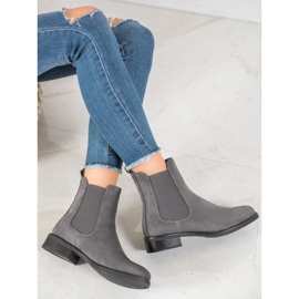 SDS Stivaletti Chelsea in pelle scamosciata grigio 1