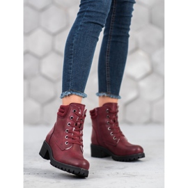 Goodin Stivaletti stringati con montone rosso 2