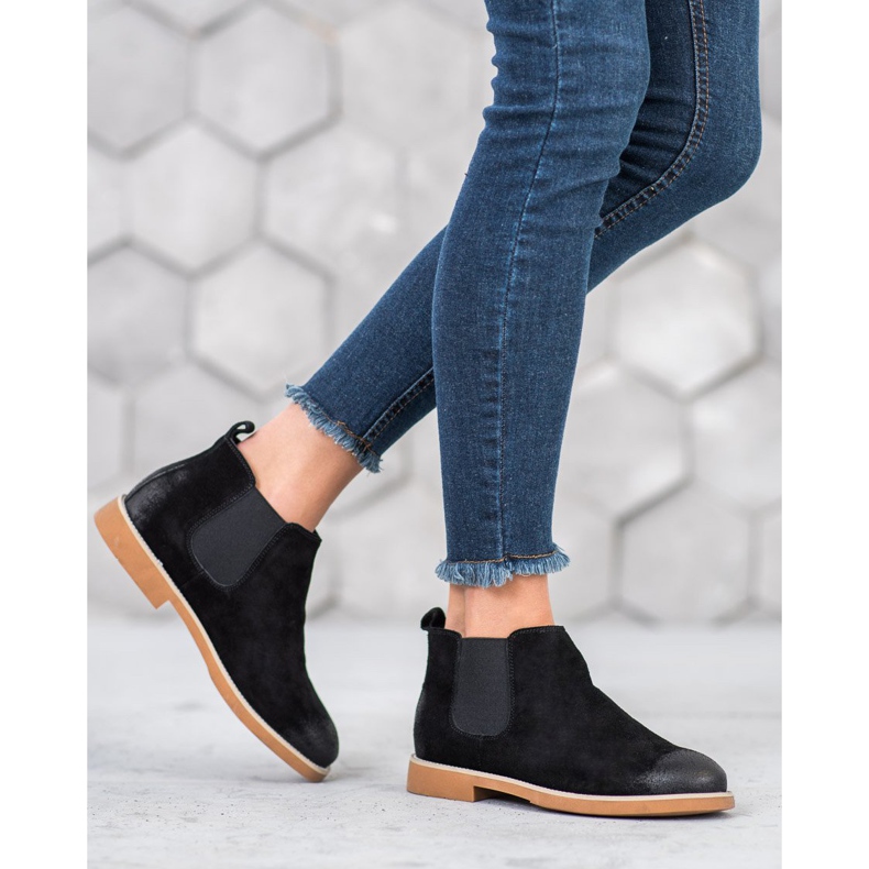 SDS Stivaletti Chelsea in pelle nero 1