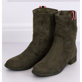 Stivali piatti verdi da donna 99-110 Oliva verde 1