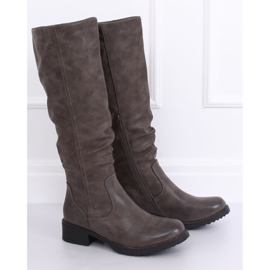 Stivali piatti grigi da donna 1084-PG Grigio 2
