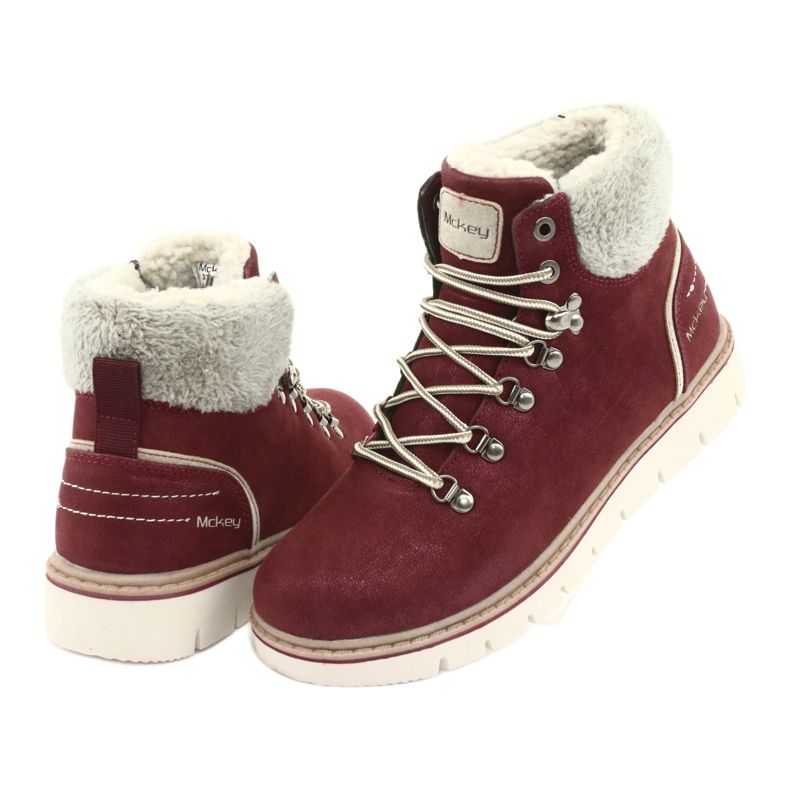 Stivali invernali stringati MCKEY 1072 marrone multicolore grigio 4