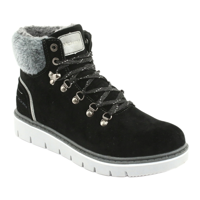 Stivali invernali stringati MCKEY 1072 nero grigio 1