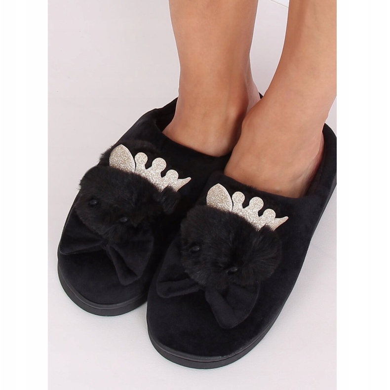Pantofole nere da donna nere DD112 Black nero 2