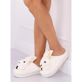 Pantofole donna coniglietto beige MA17 Bianco 2