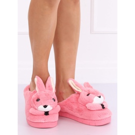 Pantofole da donna coniglietti rosa scuro MA17 Red 2