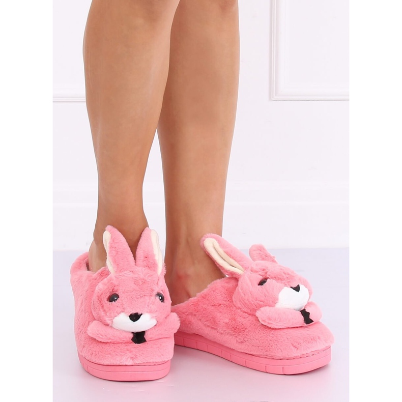 Pantofole da donna coniglietti rosa scuro MA17 Red 2