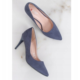 Décolleté su un comodo tacco blu NF-49P Dk Blue 2