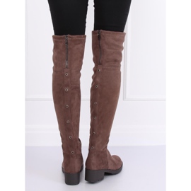 Stivali da equitazione da donna beige-marrone 0-207 Khaki 2