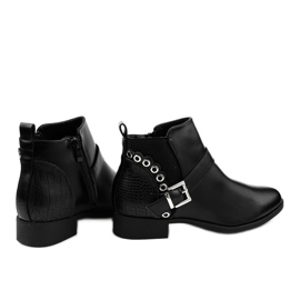 Stivaletti neri piatti con elastico e cerniera Y8159 nero 1