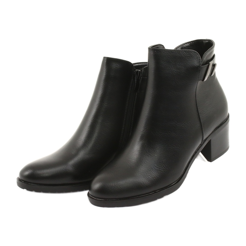 M.Daszyński Stivali neri con cerniera isolata Daszyński SA153 nero 3