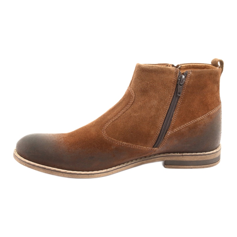 Scarpa in camoscio con cerniera Riko 859 camel marrone 2