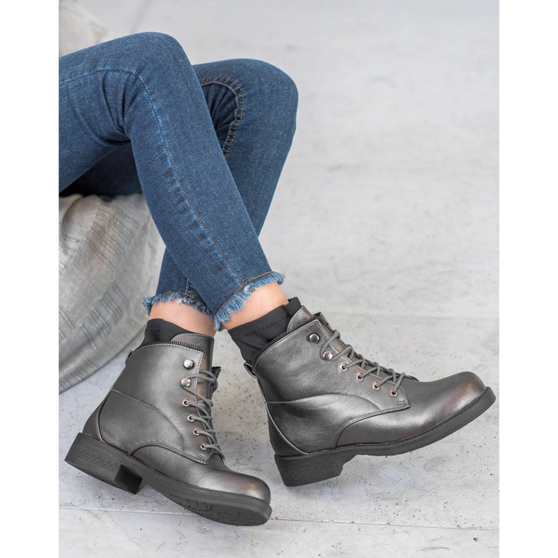 Bestelle Stivaletti classici stringati grigio 1