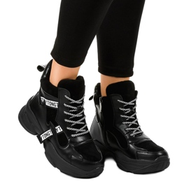 Sneakers nere da donna isolate F803-7 nero 2