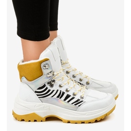 Sneakers bianche da donna isolate F-19208-2 bianco 1