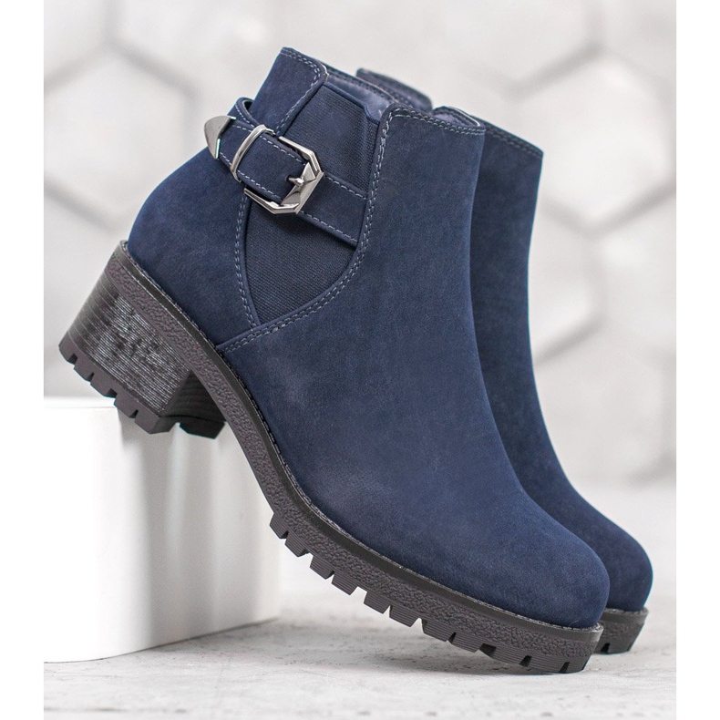 J. Star Stivali in camoscio blu navy 1