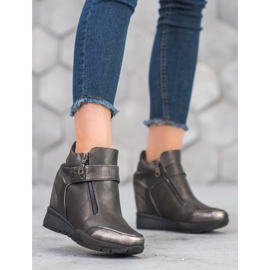 Sergio Leone Scarpe da ginnastica sulla cerniera grigio 1