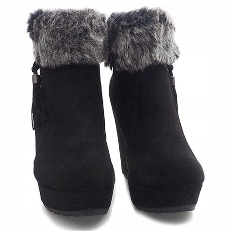 Stivali con zeppa 58-385 Nero 2