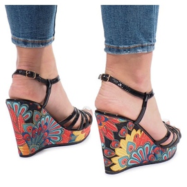 Sandali neri sulla zeppa Ibrahim nero 1