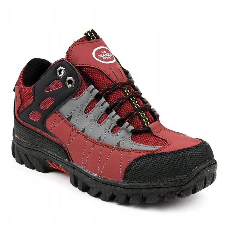 Scarpe da trekking da donna rosse W317 nero rosso 1