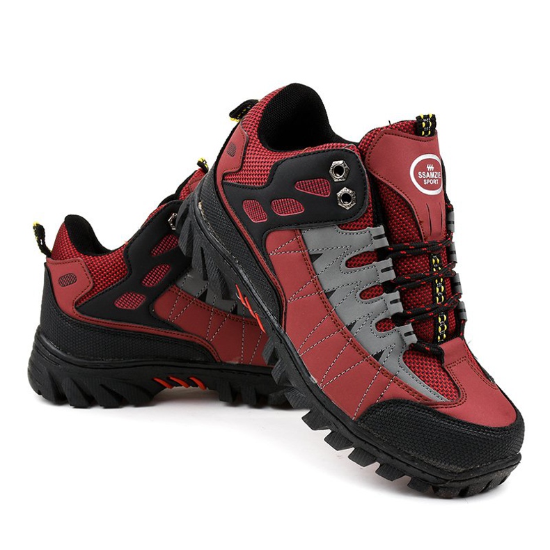 Scarpe da trekking da donna rosse W317 nero rosso 2